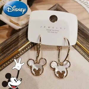 MICKEY J-Hoops Peals Gold Earrings With Gift Box